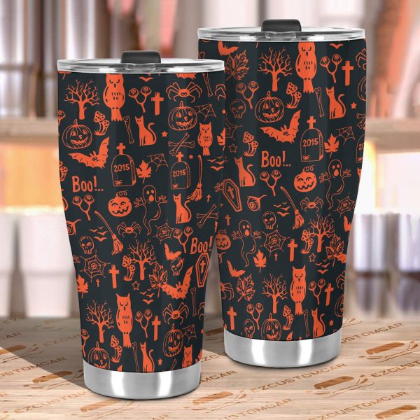 halloween car accessories custom car tumblers cup halloween boo parttern vyn4v