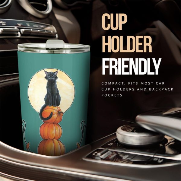 halloween car accessories custom car tumblers cup halloween cat x pumpkin yemfz