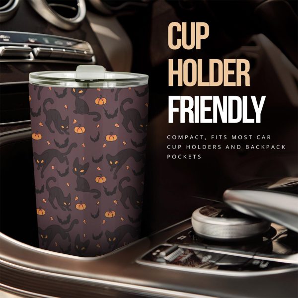 halloween car accessories custom car tumblers cup halloween pattern cat lheir