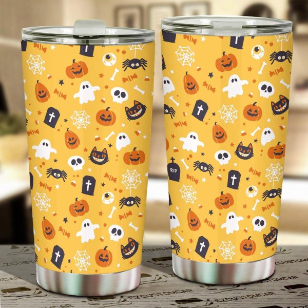 Halloween Car Accessories Custom Car Tumblers Cup Halloween Skull With Heart