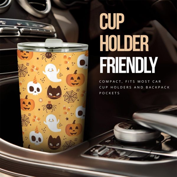 halloween car accessories custom car tumblers cup halloween seamless pattern blcyi