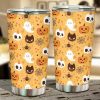 Halloween Car Accessories Custom Car Tumblers Cup Halloween Seamless Pattern