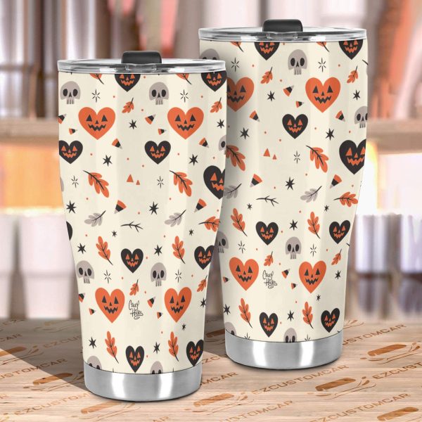 halloween car accessories custom car tumblers cup halloween skull with heart n1eib