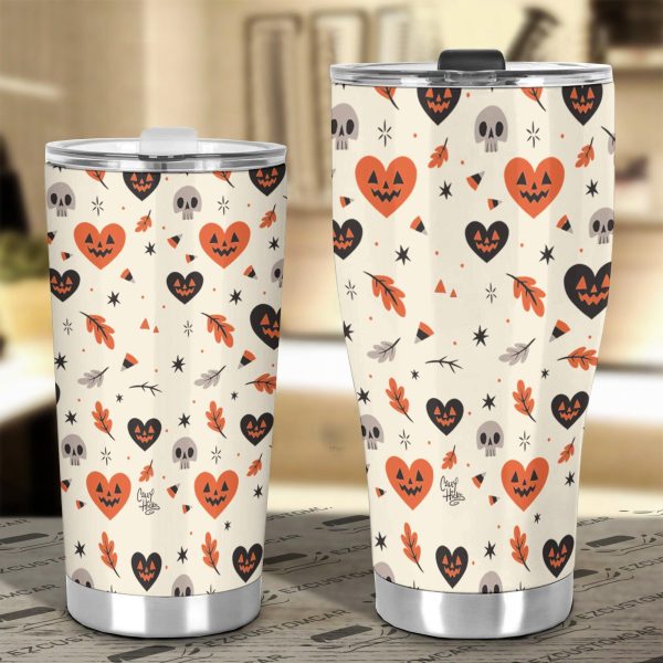 halloween car accessories custom car tumblers cup halloween skull with heart pzlp0