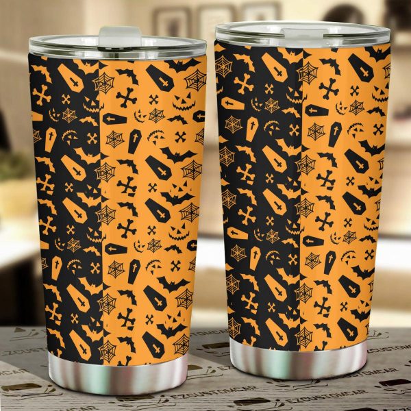 Halloween Car Accessories Custom Car Tumblers Cup Halloween Skull With Heart