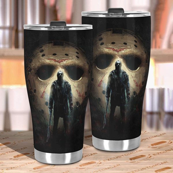 halloween car accessories custom car tumblers cup jason voorhees pouux