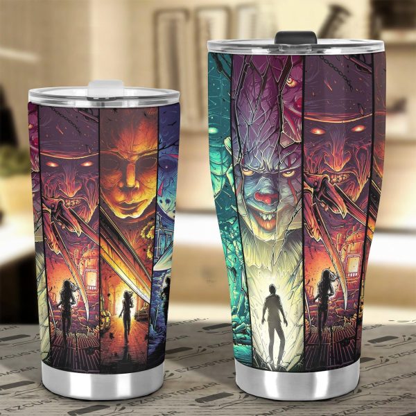 halloween car accessories custom car tumblers cup retro horror characters thjoe