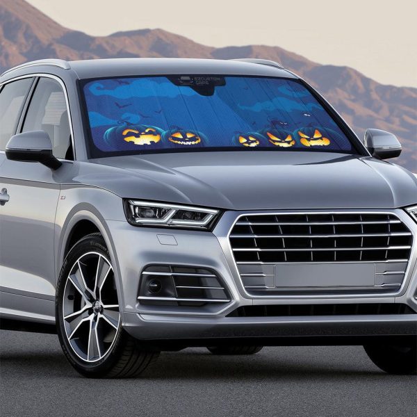 Halloween Car Accessories Custom Car Windshield Sun Shade Halloween Skeleton Pumpkins