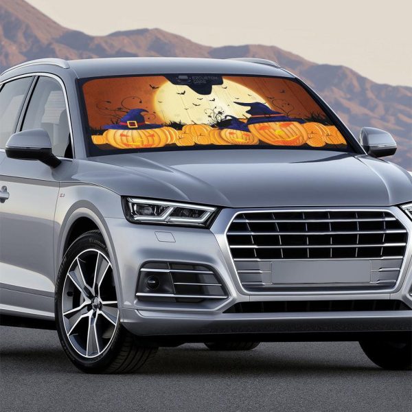 halloween car accessories custom car windshield sun shade halloween witch pumpkins cpu7e