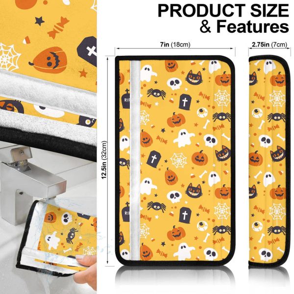 halloween car accessories custom seat belt covershalloween pattern ghost s kull pumpkin q0v82