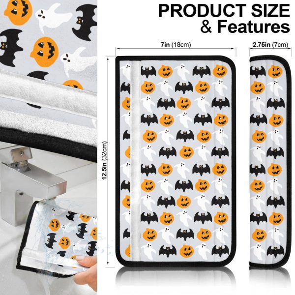 halloween car accessories custom seat belt covershalloween pumpkin and bat f6izv
