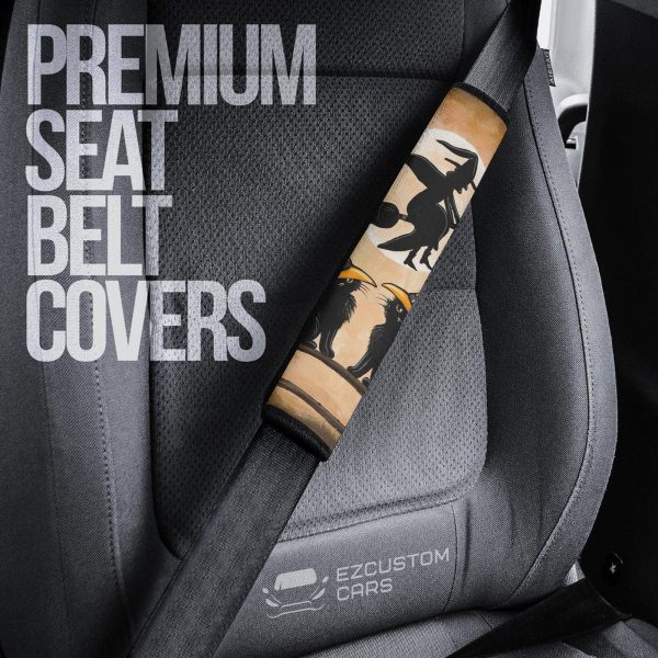 halloween car accessories custom seat belt covershalloween witch and cat 6goc1