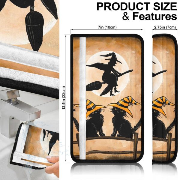 halloween car accessories custom seat belt covershalloween witch and cat 8s31z