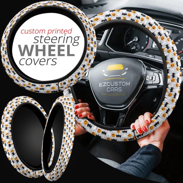 halloween car accessories steering wheel cover halloween pumpkin and bat ddq9u