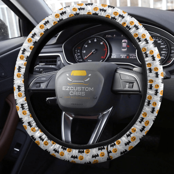 halloween car accessories steering wheel cover halloween pumpkin and bat g5zj2