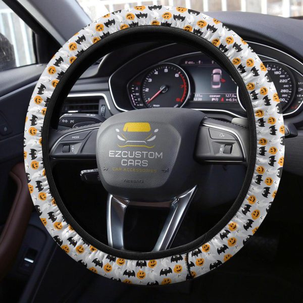 halloween car accessories steering wheel cover halloween pumpkin and bat uj1e7
