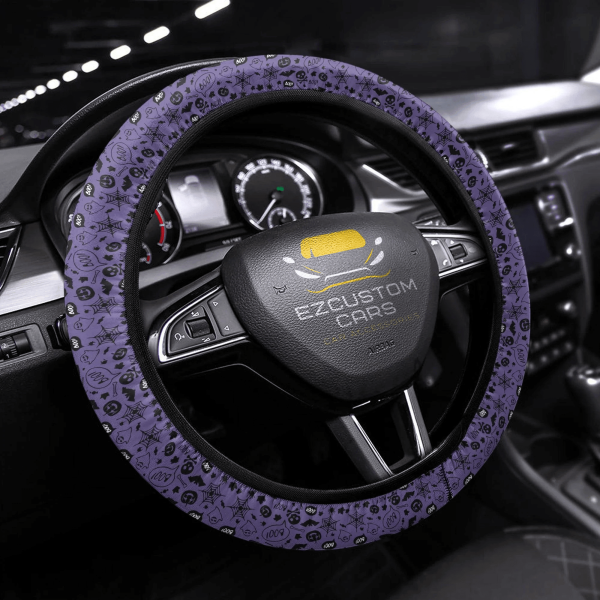 Halloween Car Accessories Steering Wheel Cover Halloween Purple