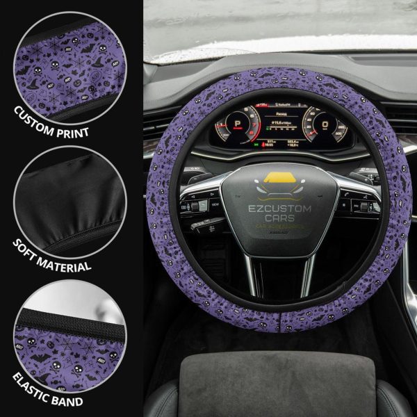 Halloween Car Accessories Steering Wheel Cover Halloween Purple