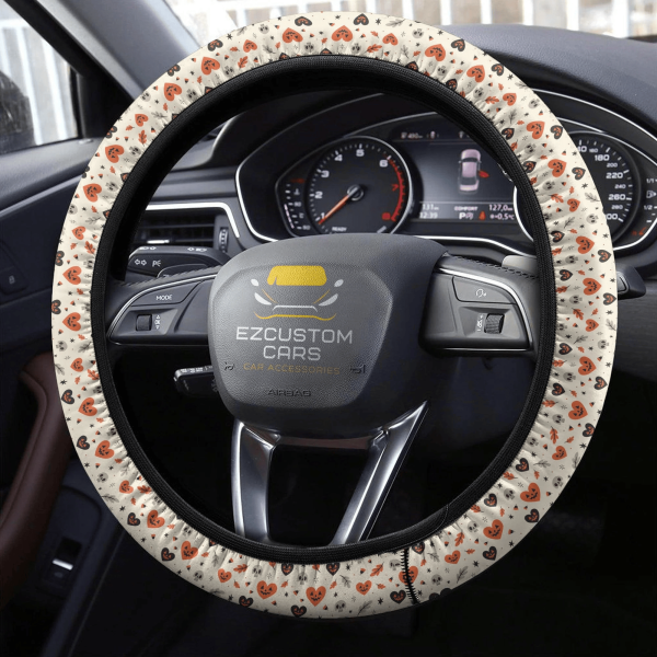 halloween car accessories steering wheel cover halloween skull with heart lmsah