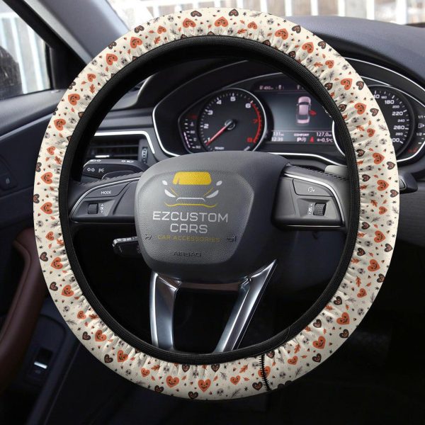 halloween car accessories steering wheel cover halloween skull with heart vcup1