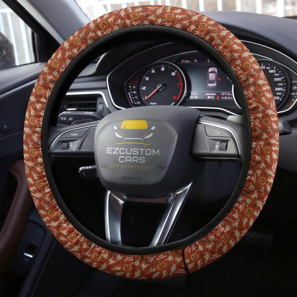 halloween car accessories steering wheel cover happy halloween pattern htds4