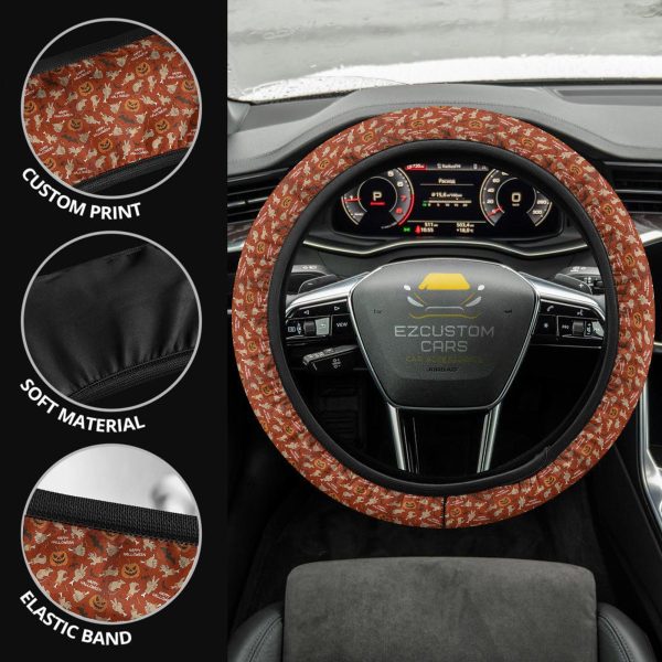 halloween car accessories steering wheel cover happy halloween pattern iufai