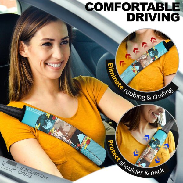 Zenitsu & Hashibira Demon Slayer Seat Belt Covers Custom Anime Car Accessories