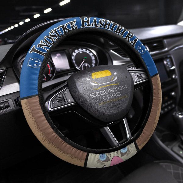 Hashibira Inosuke Demon Slayers Anime Steering Wheel Cover Anime Car Accessorries