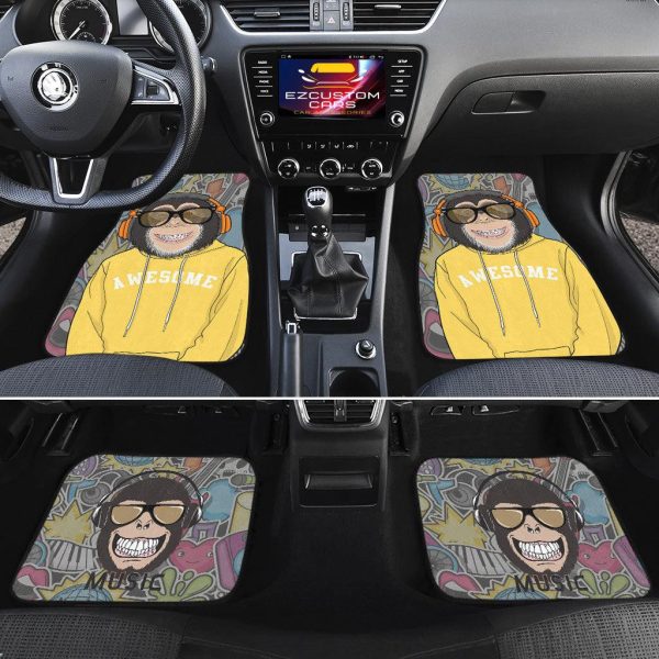 headphone monkey car floor mats custom animal car accessories qvn2i
