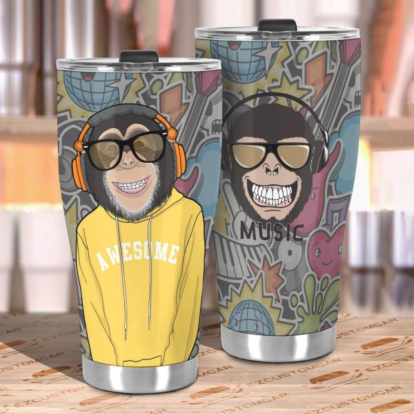 headphone monkey car tumbler cup custom animal car accessories vkdry