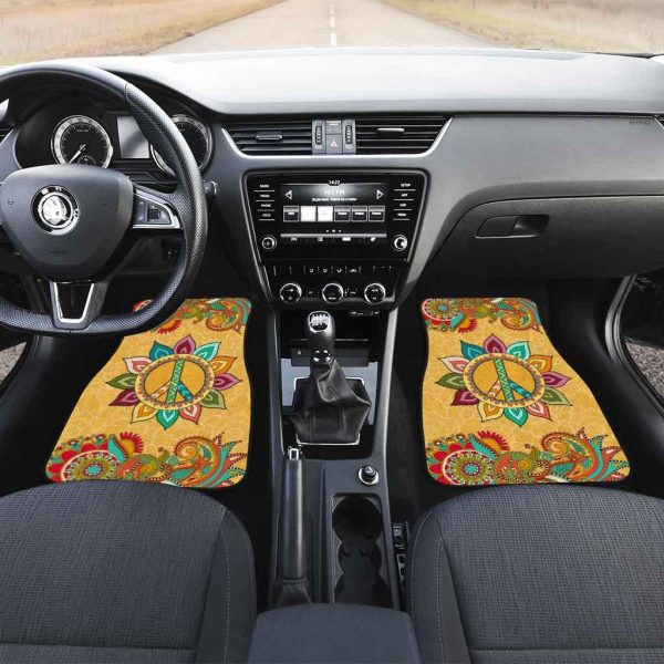 Peace Hippie Pattern Car Floor Mats