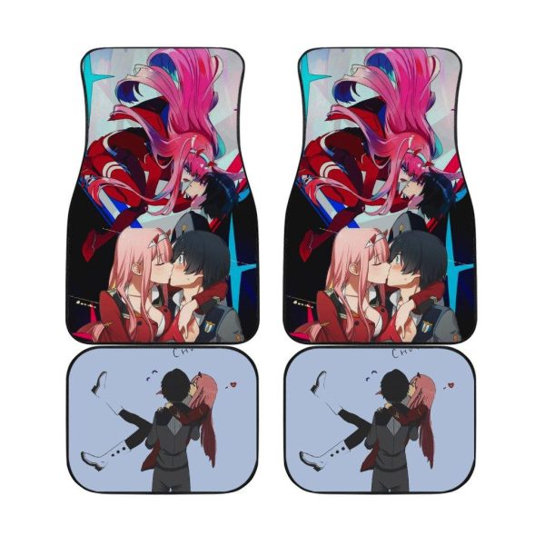 Hiro x Zero Two Darling In The Franxx Anime Car Floor Mats Fan Gift Hiro x Zero Two Darling In The Franxx Anime Car Floor Mats Fan Gift