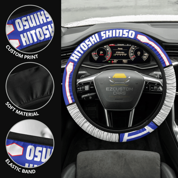 Hitoshi Shinso My Hero Academia Anime Steering Wheel Cover Custom Anime Car Accessories