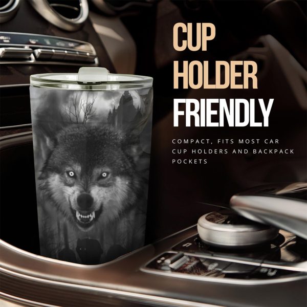 Howling Wolf Car Tumbler Cup Custom Animal Car Accessories