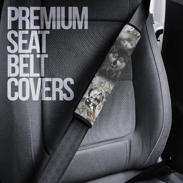 howling wolf seat belt covers custom animal car accessories s6vvj