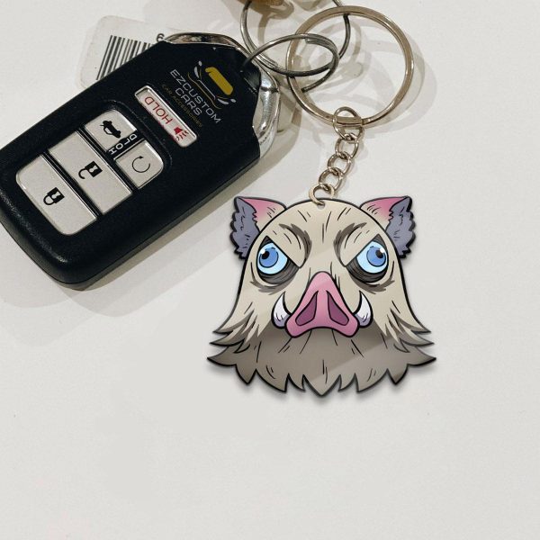 inosuke mask custom keychains demon slayer anime car accessories yzaht