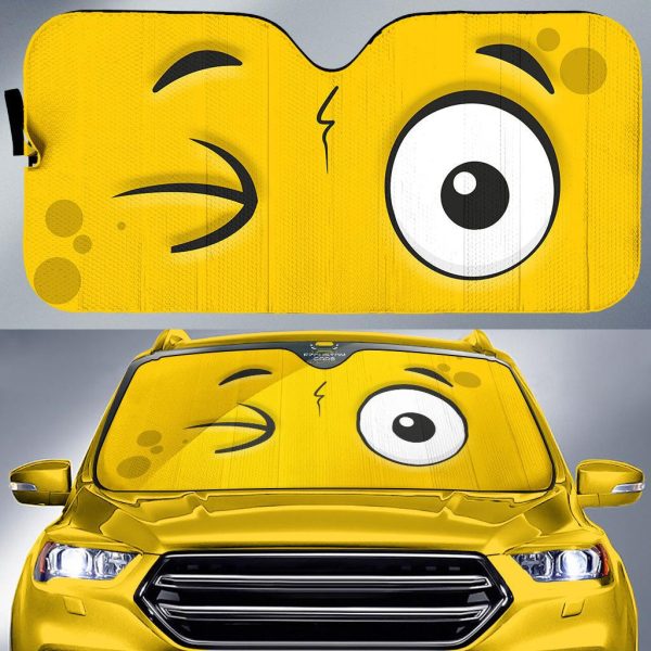 intrigued custom cartoon eyes car windshield sun shade ty1dv