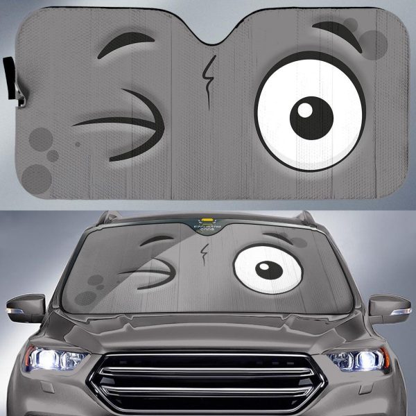 intrigued custom cartoon eyes car windshield sun shade wi5q4