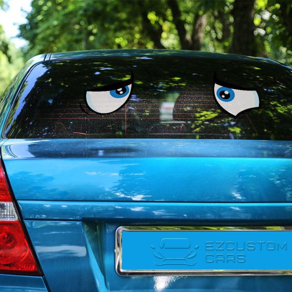 isolated sad cartoon eyes car sticker cartoon car accessories c7ubm