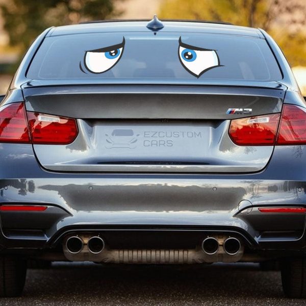 isolated sad cartoon eyes car sticker cartoon car accessories fsxnv