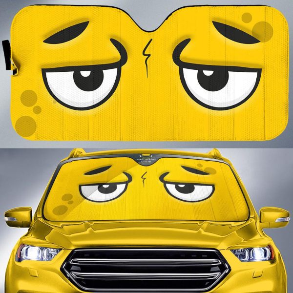 Isolated Sad Cartoon Eyes Car Windshield Sun Shade