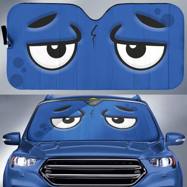 isolated sad cartoon eyes car windshield sun shade hjdrw