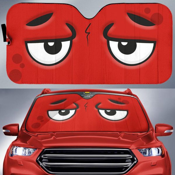 isolated sad cartoon eyes car windshield sun shade spgup
