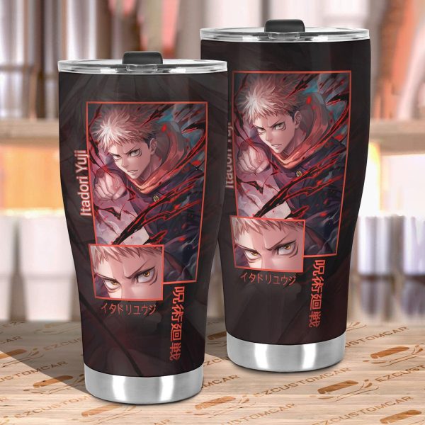 itado yuji custom jujutsu kaisen anime car tumblers cup car accessories qdowf