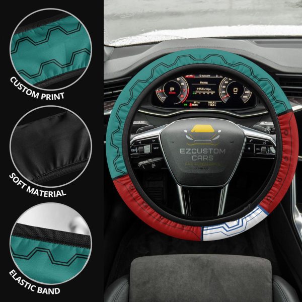 Izuku Midoriya Anime Steering Wheel Cover Custom Deku Anime My Hero Academia Car Accessories
