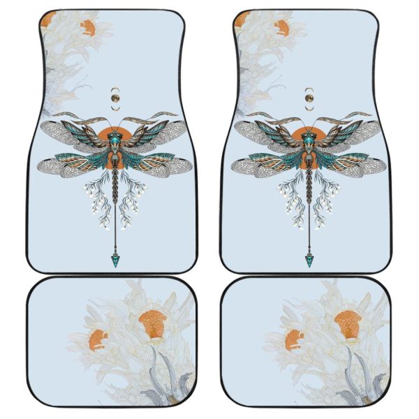 Pattern Dragonfly Car Floor Mats Custom Dragonfly Car Accessories