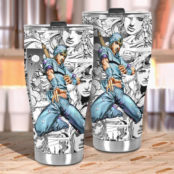 johnny joestar jojos bizarre adventure car tumblers cup anime car accessories mix manga style gtqz7
