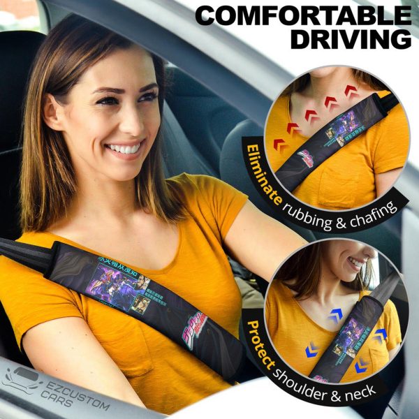 Jotaro Seat Belt Covers Custom Anime JoJo’s Bizarre Adventure Car Accessories