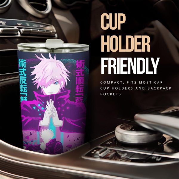 jujutsu kaisen car accessories anime car tumblers cup gojo satoru art c9p4f