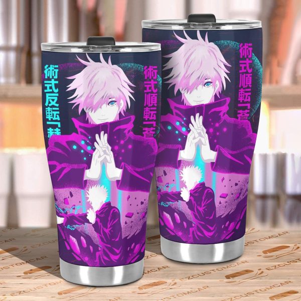 jujutsu kaisen car accessories anime car tumblers cup gojo satoru art maylx